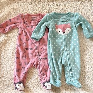 Fleece Footies Carter’s NB set of 2